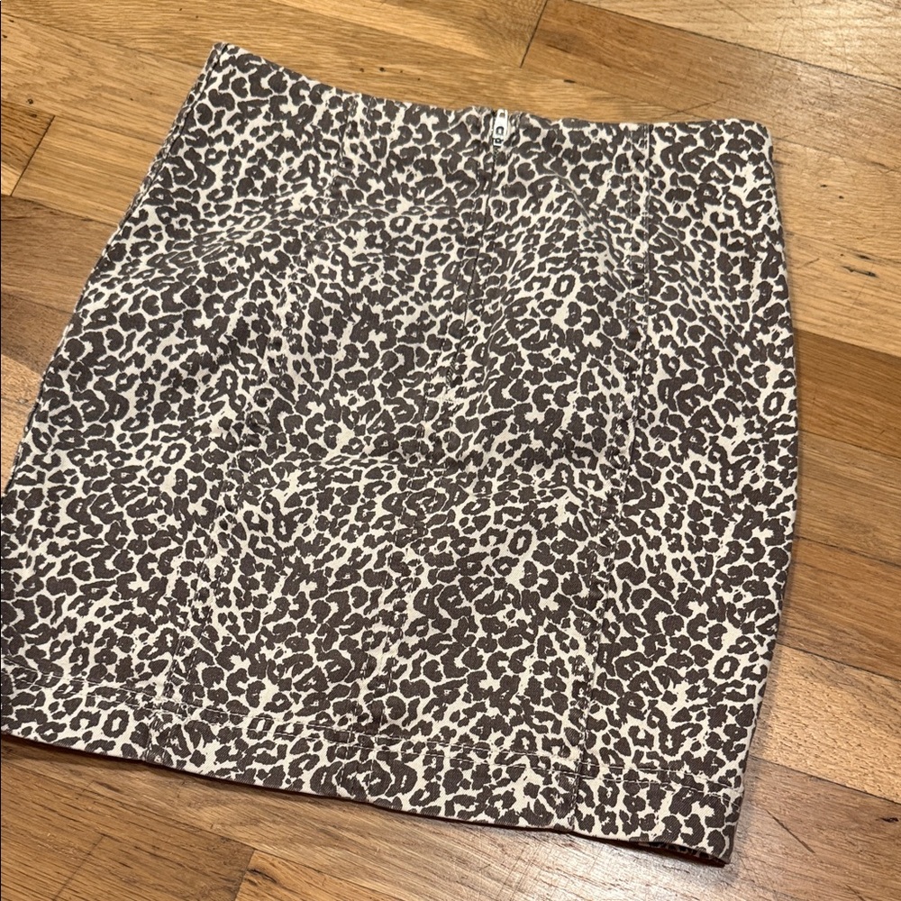 Free People Black and Cream Mini Skirt